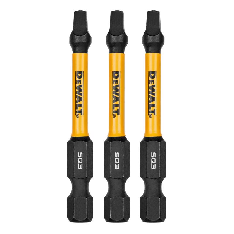 DeWalt DWAF2SQ3IR3 FlexTorq Square Impact Driver Bit Set, #3 x 2.25 Inch