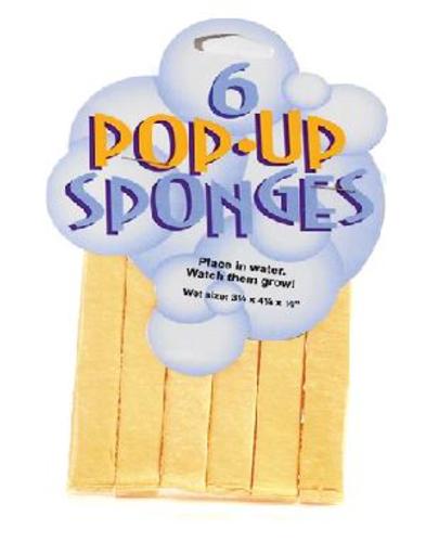 HIC 28960 Easy-Squeeze Pop-Up Sponges, Set of 6
