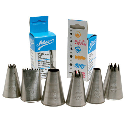 Ateco 787 Pastry Tubes, 6 Piece, Assorted Size
