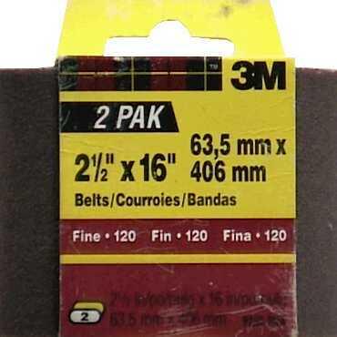 3M 9251-2 Sanding Belts 2 1/2"x16", 80 Grit, Medium