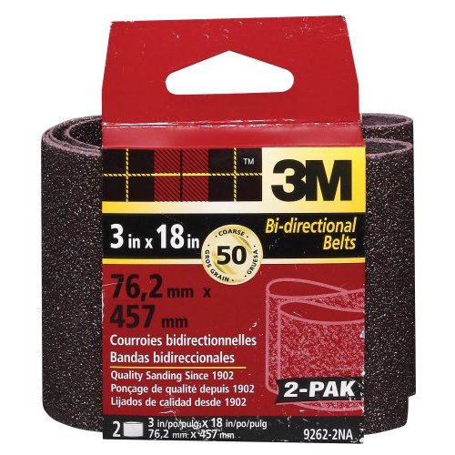 3M 9262-2 Sanding Belt 3"x18", 50 Grit, Coarse