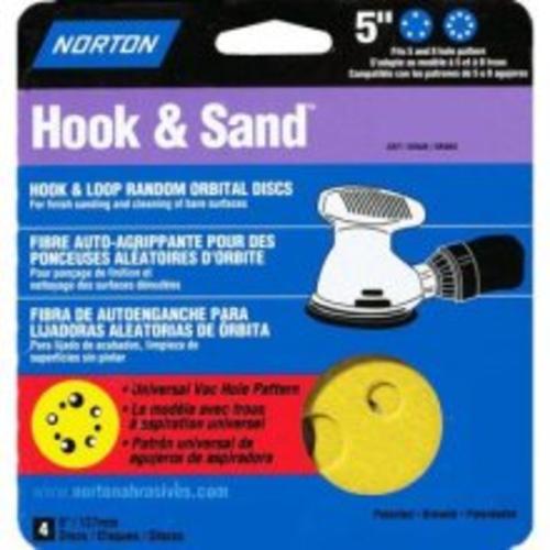 Norton 02005 Hook and Loop Sanding Disc, 5" Dia., 100 Grit