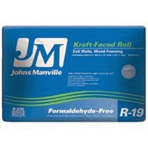 Johns Manville 90003719 R19 R-19 Kraft-Faced Roll, 15" x 39'