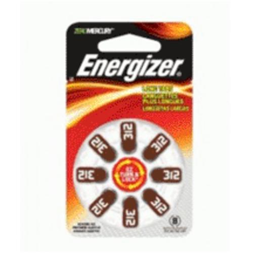 Energizer AZ312DP-8 Hearing Aid Battery, Brown, 1.4 Volt