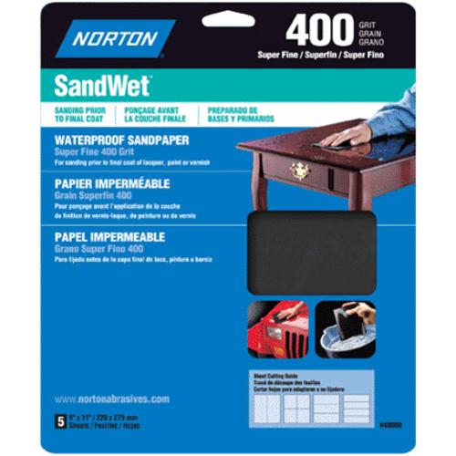 Norton 48060 Waterproof Sandpaper, 400 Grit