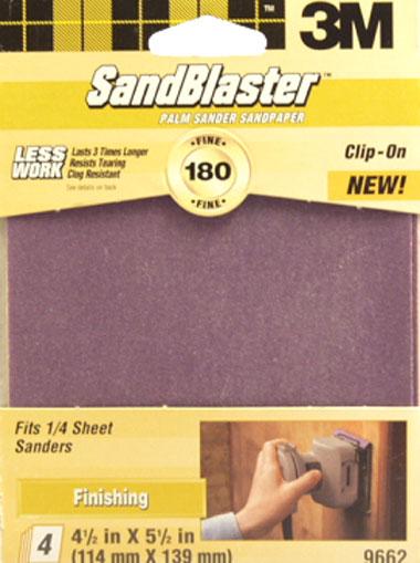 3M 9662 Palm Sander Sandpaper 4.5"x5.5'', 180 Grit