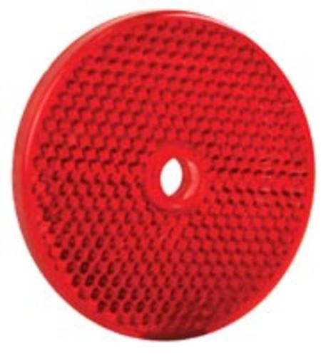 Imperial 81786 Round Center Hole Reflector 2", Red,Per Package of 10