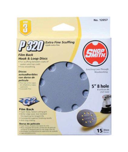 Shopsmith 12057 Film Back Hook & Loop Sandpaper Disc, 5"