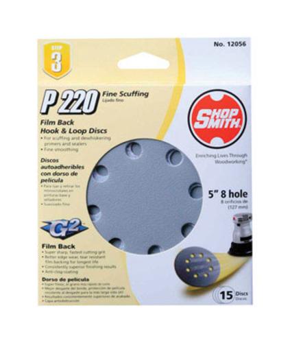 Shopsmith 12056 Film Back Hook & Loop Sandpaper Disc, 5"