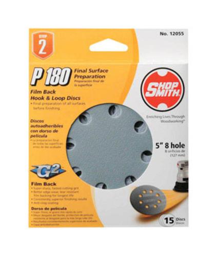 Shopsmith 12055 Film Back Hook & Loop Sandpaper Disc, 5"