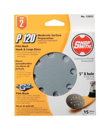 Shopsmith 12053 Film Back Hook And Loop Sandpaper Disc, 5"