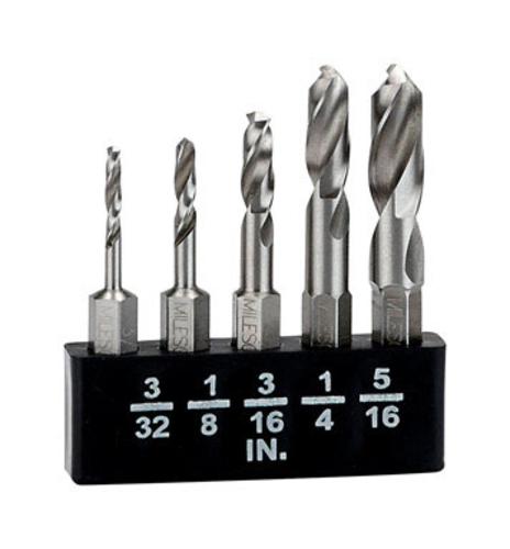 Milescraft 2320 Stubby Drill Bit, 5/Pk