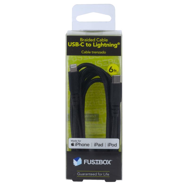 Fusebox 131 1319 FB2 Lightning to USB-C Cable, Black