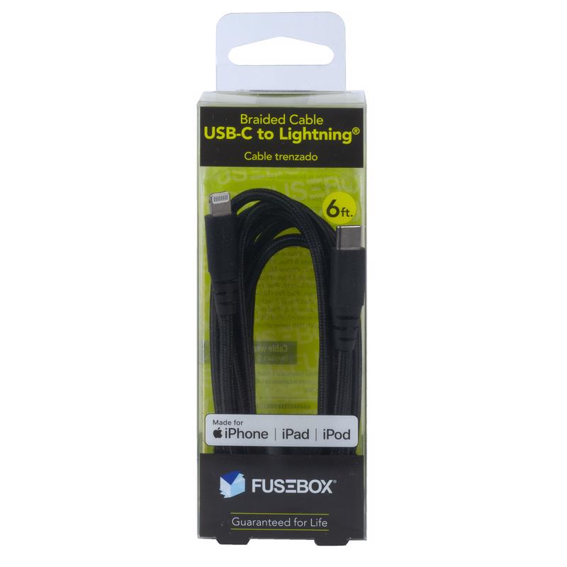 Fusebox 131 1319 FB2 Lightning to USB-C Cable, Black