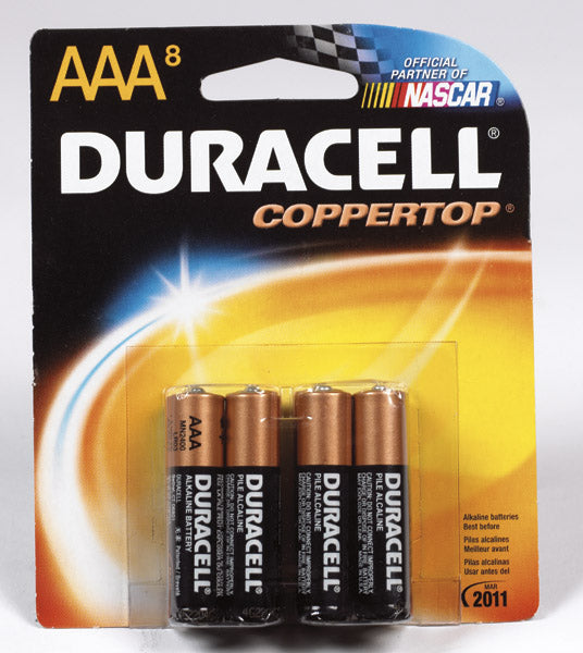 Duracell Coppertop 04261 Alkaline Battery, 1.5 Volt, AAA, Card 8