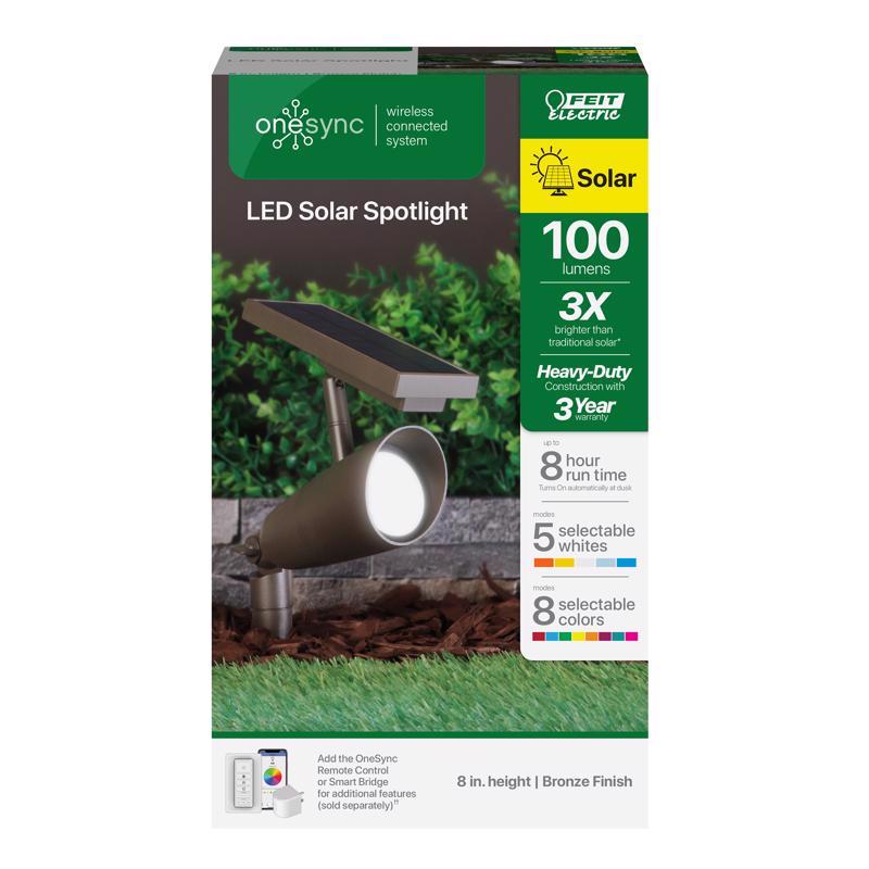 Feit Electric SPOTSYNCSOLBZRP OneSync LED Solar Spotlight, 100 Watts