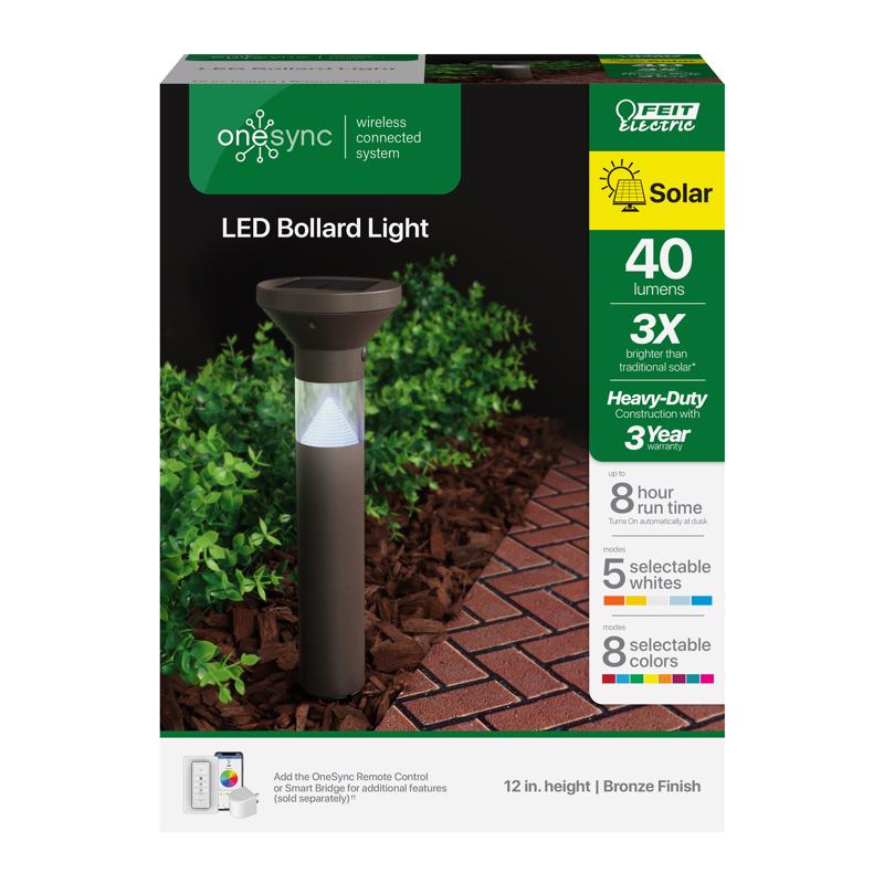 Feit Electric BOLLRDSYNCSOLBZ OneSync LED Bollard Light, 40 Watts