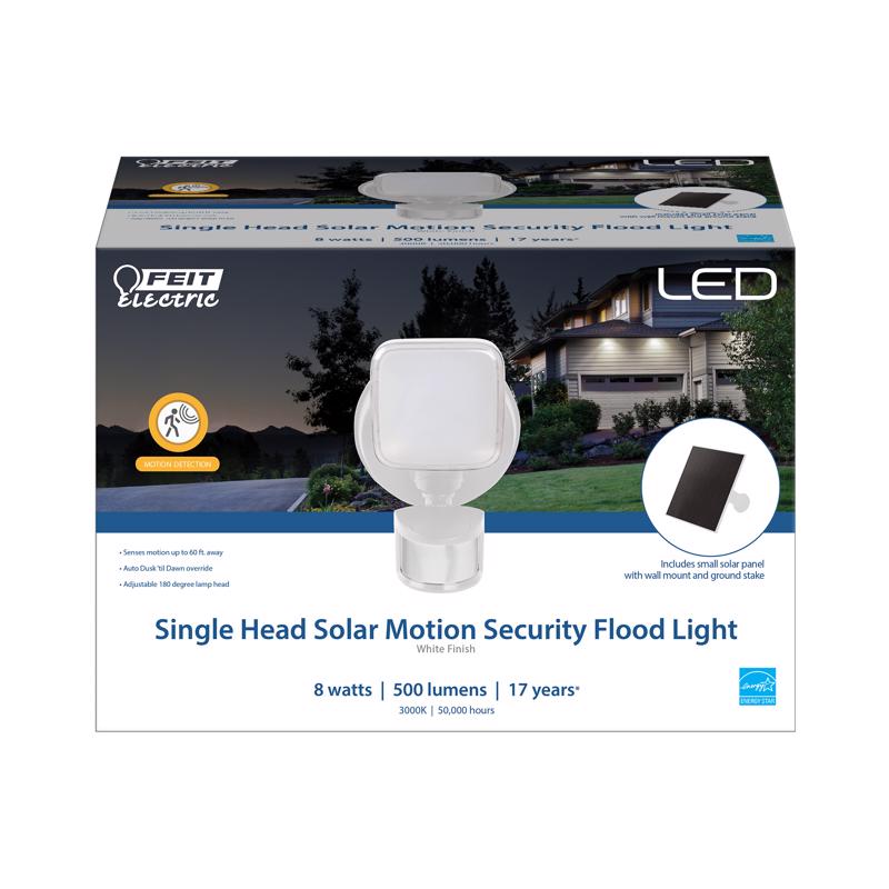 Feit Electric S6/500/850SOLWH Motion-Sensing LED Security Floodlight, 8 Watts, 120 Volt