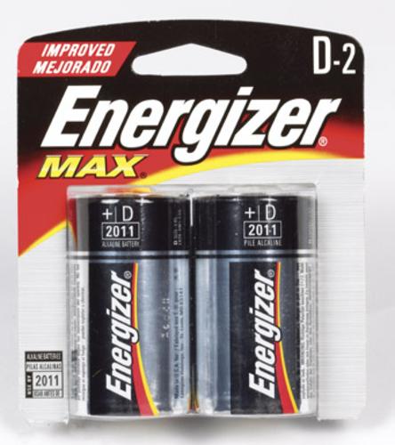 Energizer E95BP-2(GE) Max Alkaline Battery, 1.5 Volt, D