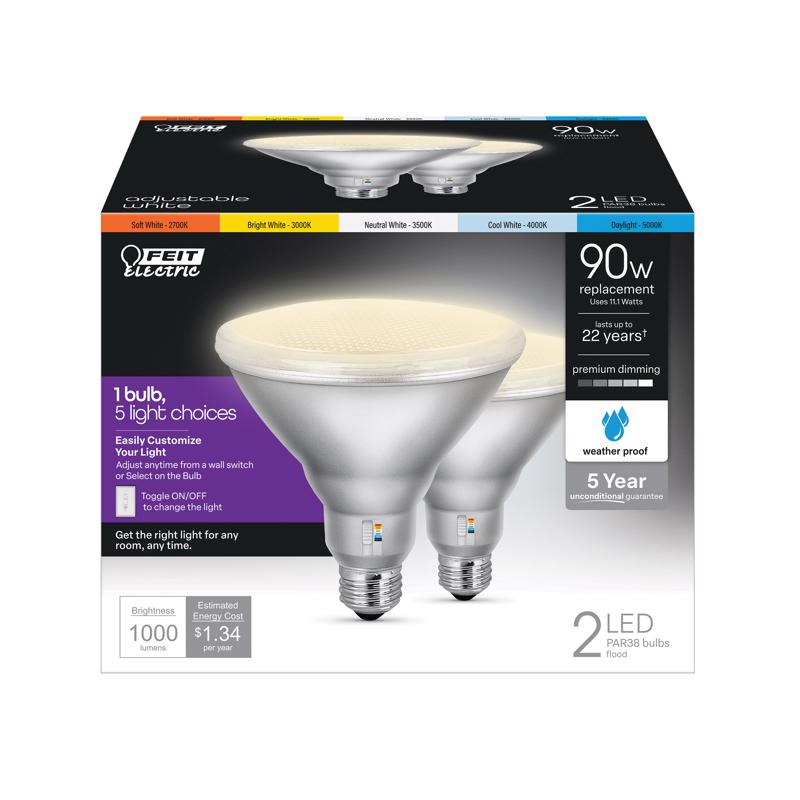 Feit Electric PAR38DM/6WYCA/2 PAR38 LED Bulb, 11.1 Watts