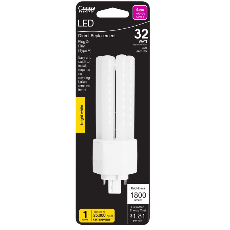 Feit Electric BPPLT32E835LED LED Light Bulb, Bright White, 32 Watts