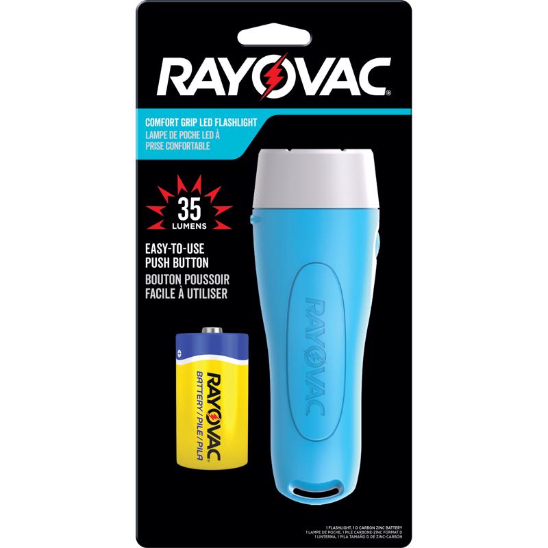 Rayovac ROVGPHH15 Comfort Grip LED Flashlight, Blue