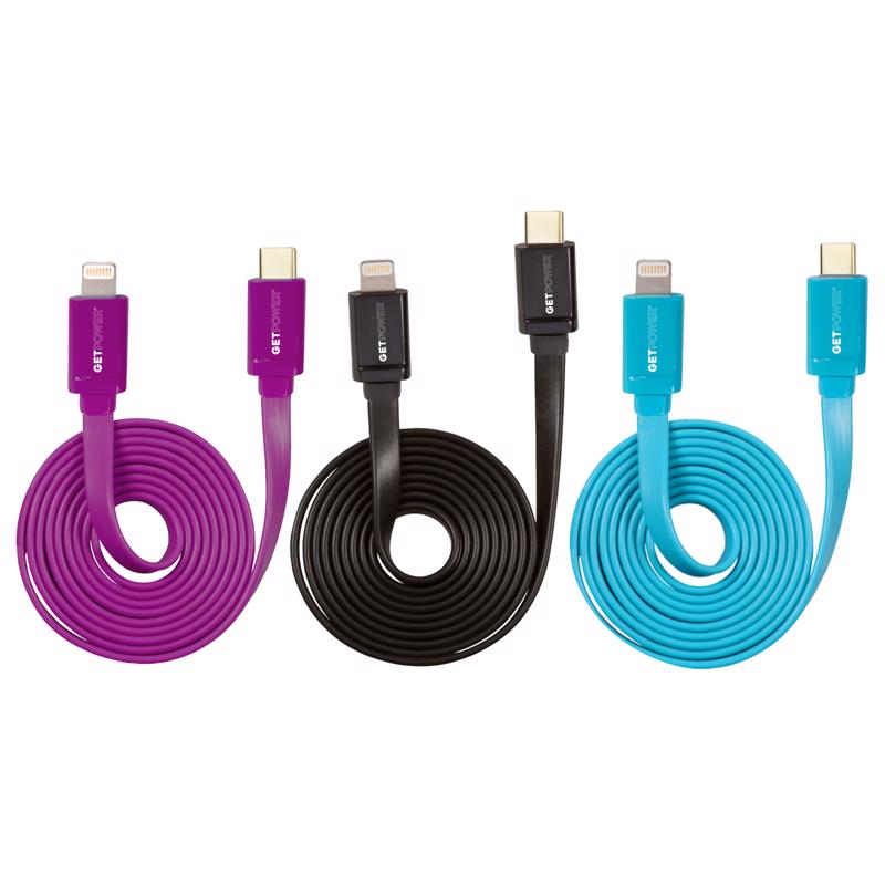 GetPower GP-PCPD-ACL Lightning USB Charge and Sync Cable, Assorted Color