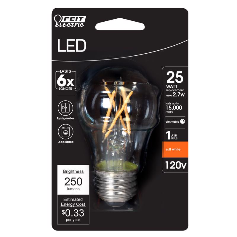 Feit Electric BPA1525927CAFIL Filament LED Bulb, 2.7 Watts, 120 Volt