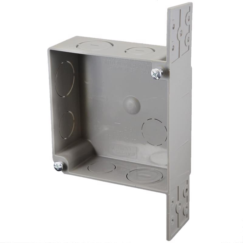 Cantex EN20DB EZ Box Square Outlet Box, Gray, PVC