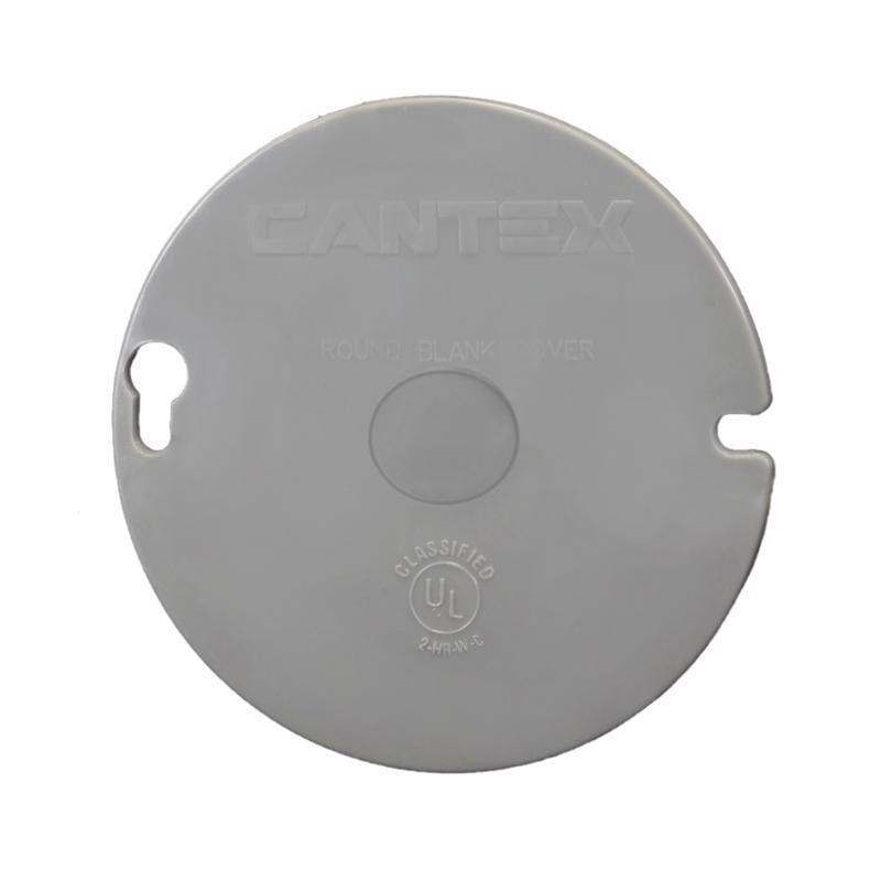 Cantex EZYL1 EZ Box Round Ceiling Box Cover, Gray, PVC