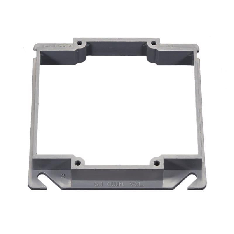 Cantex EZ08ED EZ Box Square Mud Ring, Gray, PVC