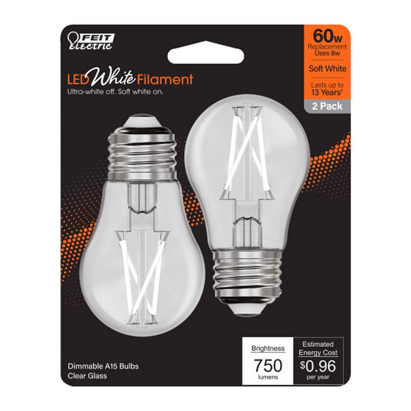 Feit Electric BPA1560927WFIL2 Filament LED Bulbs, 8 Watts, 120 Volt