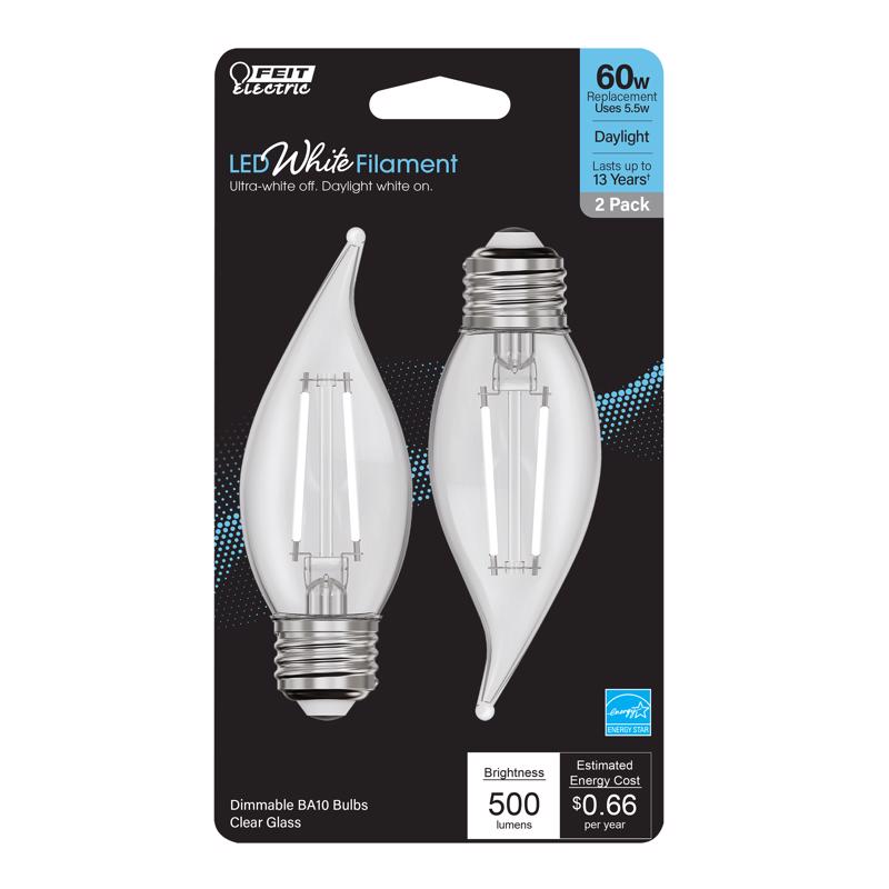 Feit Electric BPEFC60950WFIL2 Filament LED Bulbs, 5.5 Watts, 120 Volt