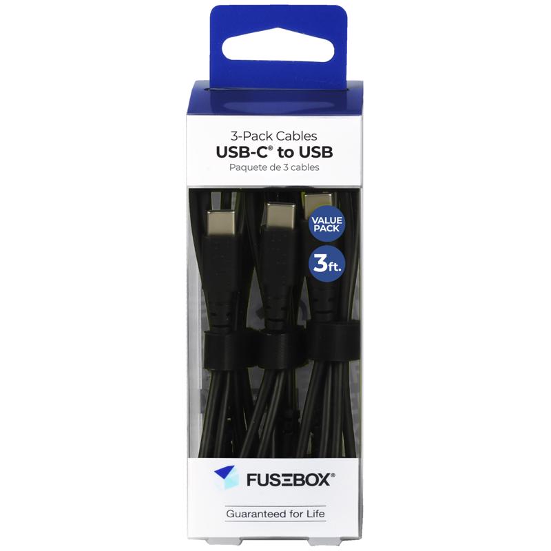 Fusebox 131 3608 FB2 USB-C Cable, Black, PVC