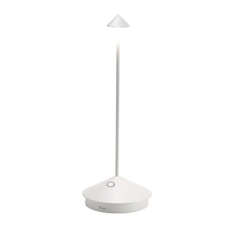 Zafferano LD0650B4 Pina Portable Table Lamp, White, 11.4 inches