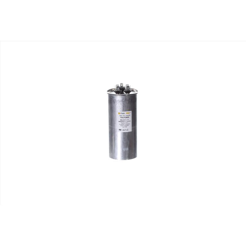 Titan Pro TRCFD805 80+5 MFD Round Run Capacitor, Aluminum