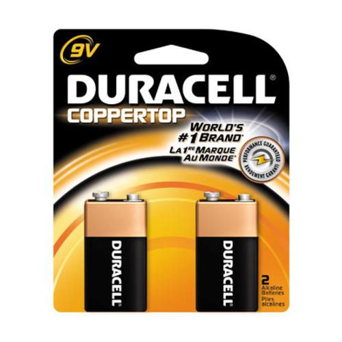 Duracell Coppertop MN1604B2Z Alkaline Battery, 9 Volt
