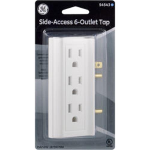 Ge 54543 Vertical Six Outlet Adapter, White