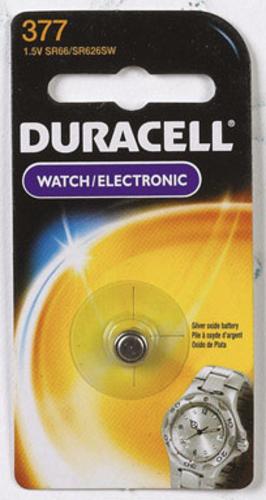 Duracell D377BPK Watch & Electronic Battery, #377, 1.5 Volt