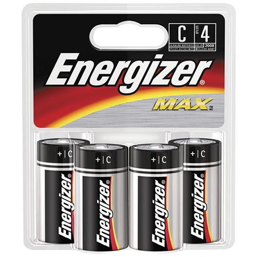 Energizer E93BP-4 Alkaline Battery, C, 1.5 Volt