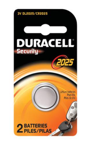Duracell DL2025B2PK08 Keyless Entry Battery, 3 Volt, #2025