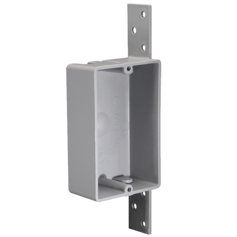 Cantex EZ08SB EZ Box Rectangle Outlet Box, Gray