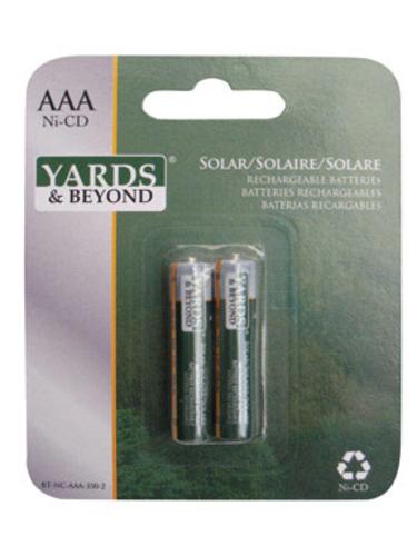 Yards & Beyond BTNCAAA350D2 Rechargeable Solar Battery, AAA