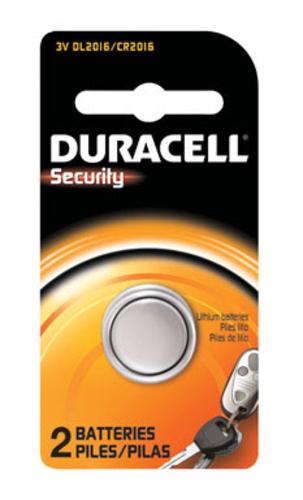 Duracell DL2016B2PK08 Keyless Entry Battery, 3 Volt, #2016