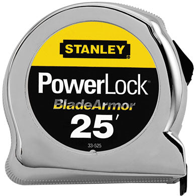 Stanley 33-525 Powerlock Tape Rule With Chrome Plated Case, 1" x 25"
