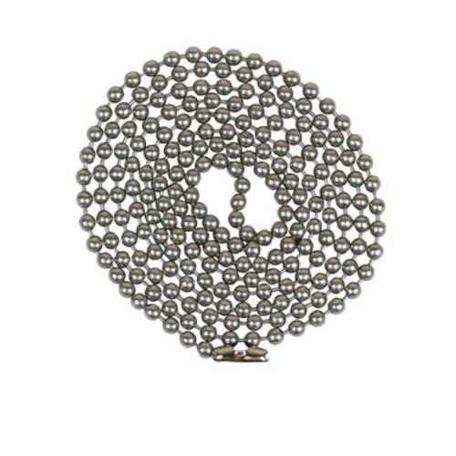 Jandorf 60324 Beaded Chain, #6, Brushed Pewter