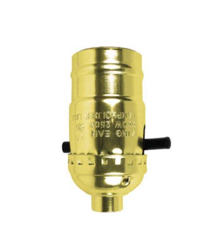 Push Thru Lamp Socket For Standard Size Bulbs - Nickel Plated Shell With Side Cap