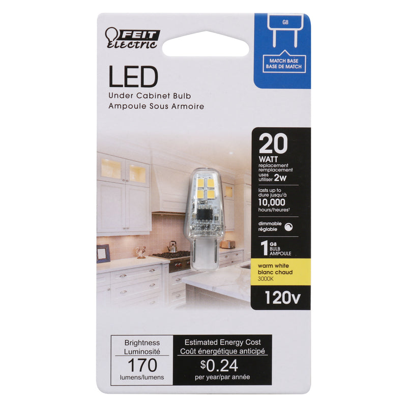 Feit Electric BP20G8/830/LED T4 LED Bulb, Warm White, 20 W