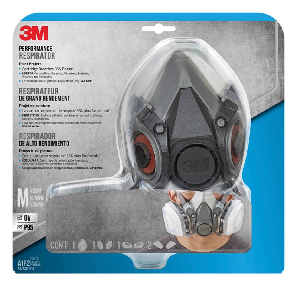 3M  6211P1-DC  P95 Paint Project Half Face Respirator, Medium