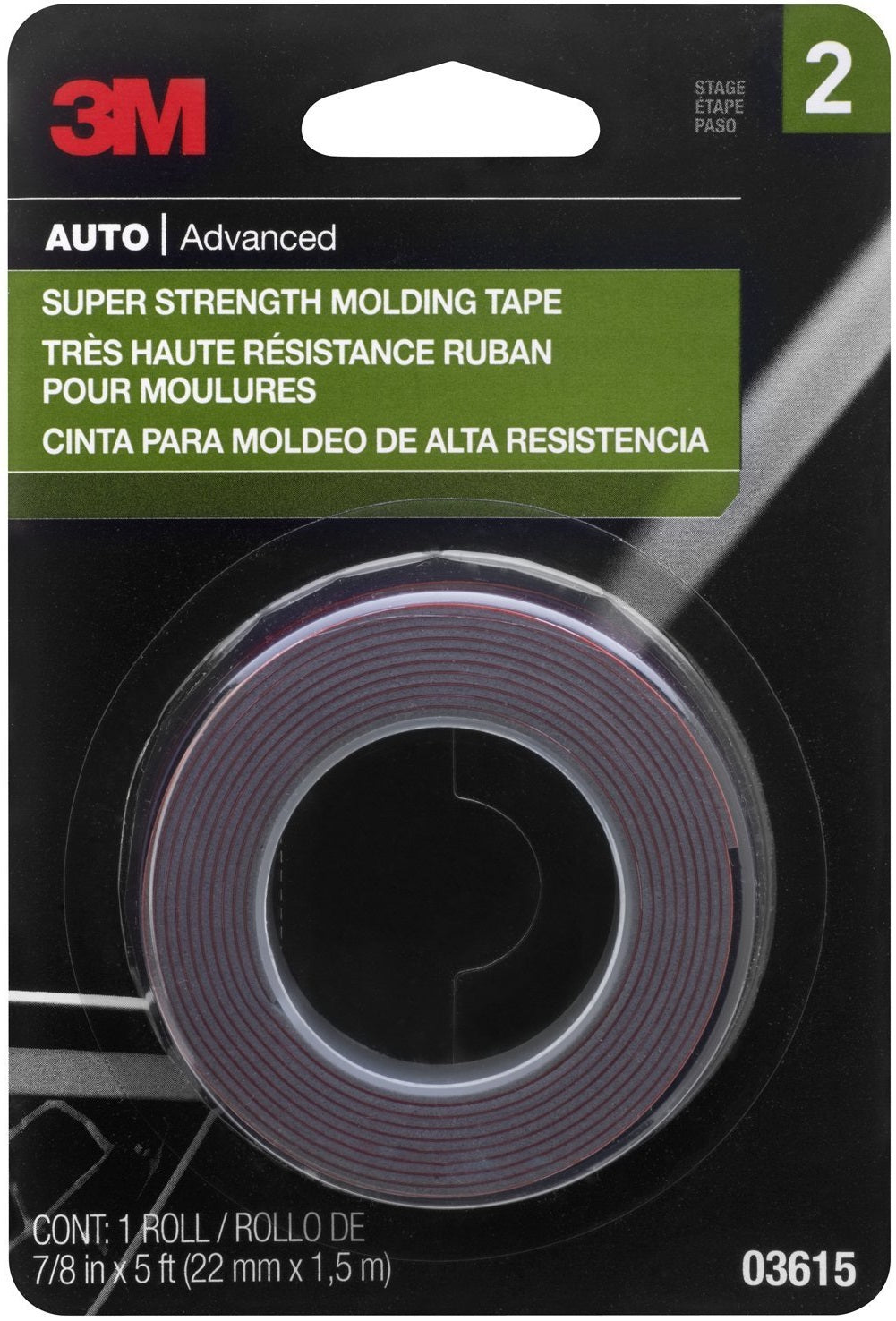 3M 03615 Molding Tape, 7/8" x 5'